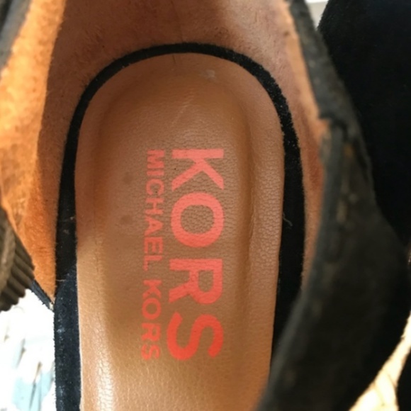 Michael Kors Suede and Cork Platform Sandals 9 - Picture 4 of 5